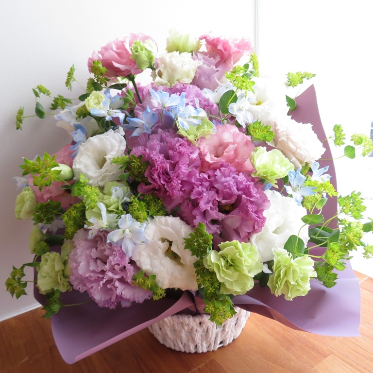 トルコキキョウのアレンジメント　グレープラベンダー　5500円