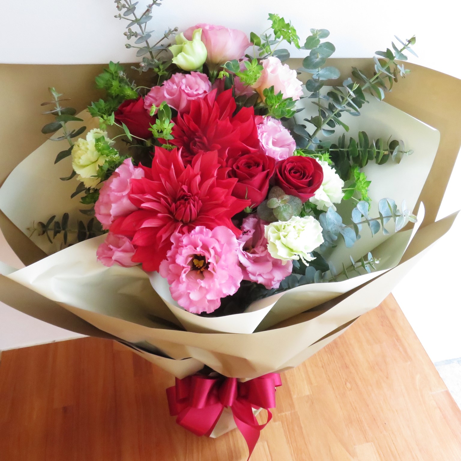 お祝い花束レッド＆ピンク　Lサイズ　8800円
