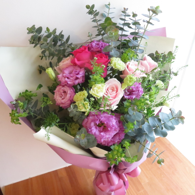 お祝い花束ピンク＆ラベンダー　Lサイズ　8800円