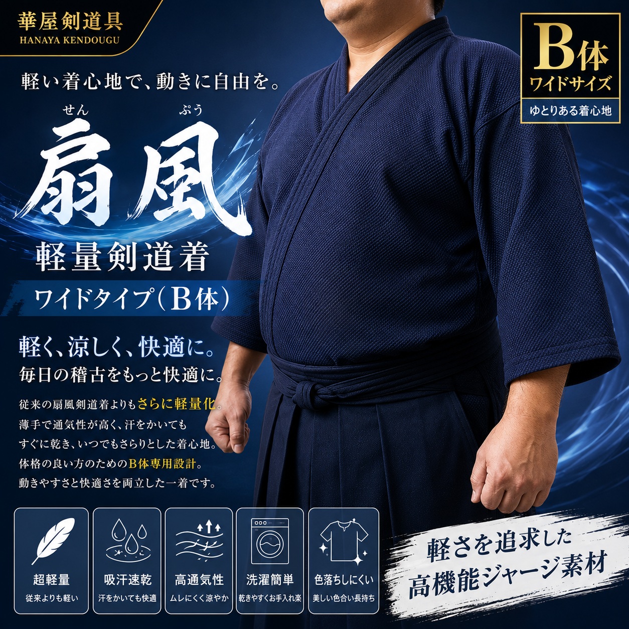 軽量扇風剣道着 ワイドタイプ（B体）