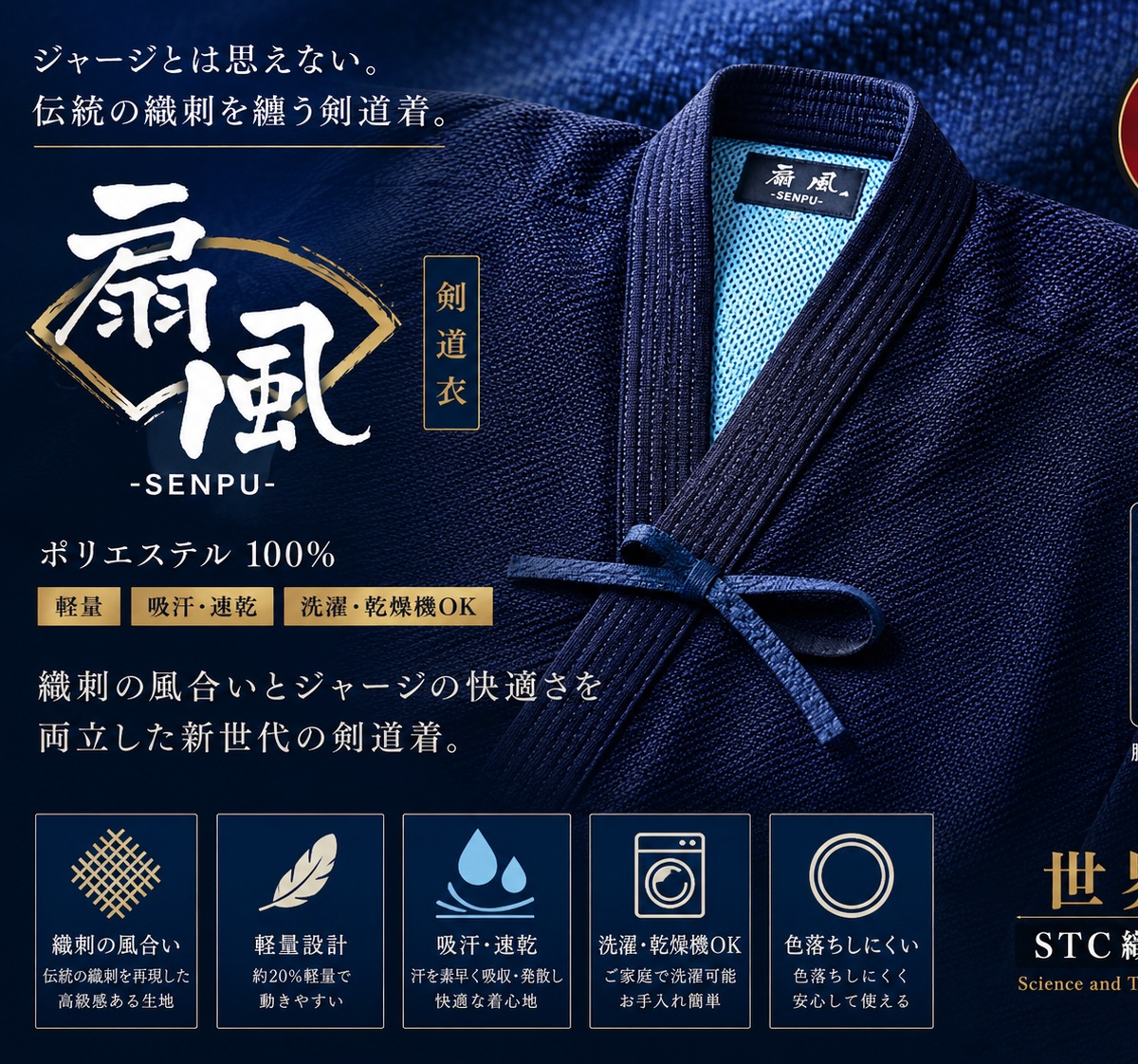 扇風 -SENPU- 織刺ジャージ剣道着