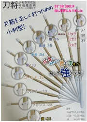 成長に合わせてカラーが変化！小判型完成品竹刀