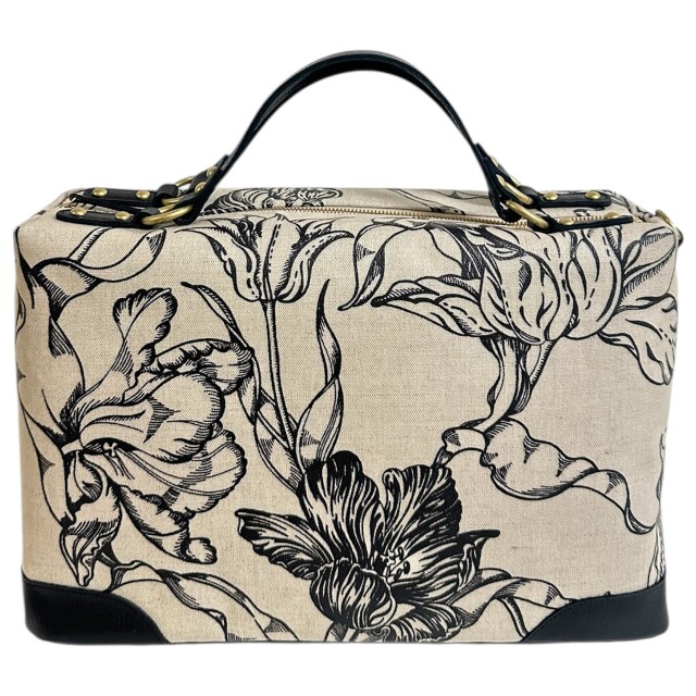 ヨブス　2WAY　PVC　トラベルバッグ　チューリップ・白（生地：生成り地/PVC加工済）　jfa062tu20251201