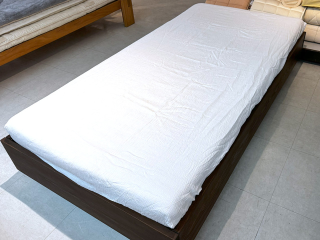 【最終お値下】【未使用美品】Textilimpex麻100% シーツ　ポーランド 夏は麻で決まり！ひんやりした感触 ストライプ リネンラップシーツ