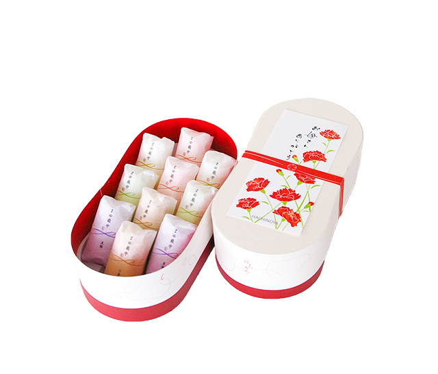 母の日のまゆ最中 10個入ギフトボックス彩