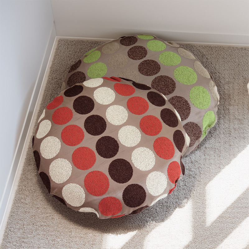 フロアクッションカバー 【シュニール 水玉（ドット）】 65R