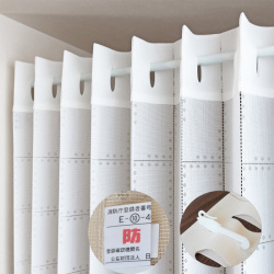 【防炎】 パタパタカーテン 間仕切り ロング【ドット柄】アコーディオン フリーカット つっぱり棒 150×220 日本製【31148】