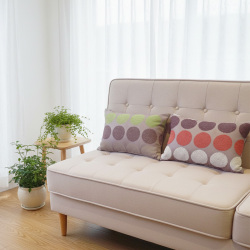 腰当てクッション シュニール 中身付 水玉（ドット） 30×45cm　長方形