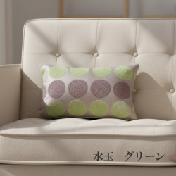 腰当てクッション シュニール 中身付 水玉（ドット） 30×45cm　長方形