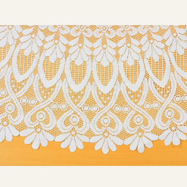 円形150cm 撥水加工レーステーブルクロス ホワイト 日本製【5818】