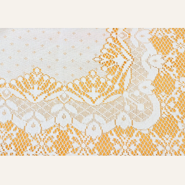 撥水加工レーステーブルクロス ホワイト 日本製 正方形 長方形【5818】