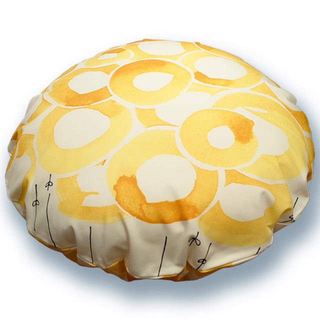 40%OFF】フロアークッションカバー R65cm 北欧柄 花柄 イエロー