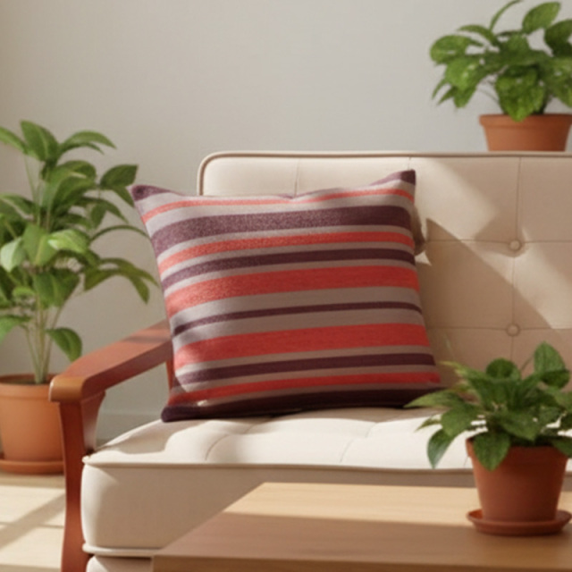 クッションカバー 【シュニール ボーダー ストライプ】 オレンジ