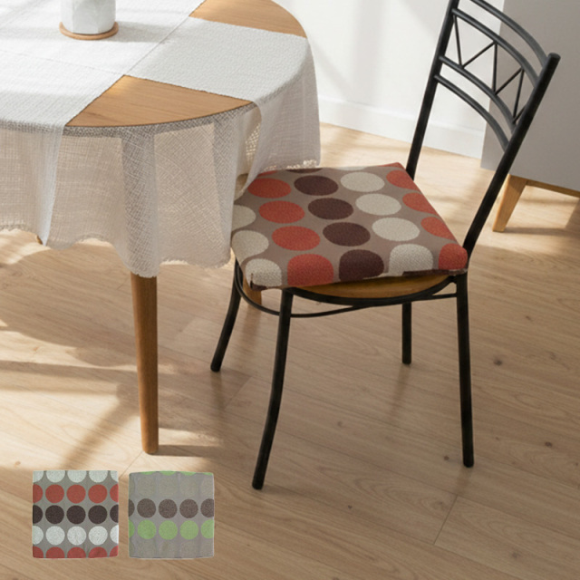 10/1入荷 シェニールダイニングシートクッション グリーン 4枚セット