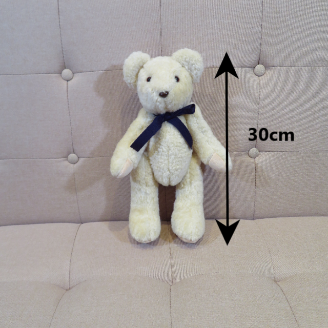 手作り テディベア パイル ホワイト アイボリー