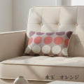 腰当てクッション シュニール 中身付 水玉（ドット） 30×45cm　長方形/オレンジ
