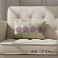 腰当てクッション シュニール 中身付 水玉（ドット） 30×45cm　長方形/グリーン