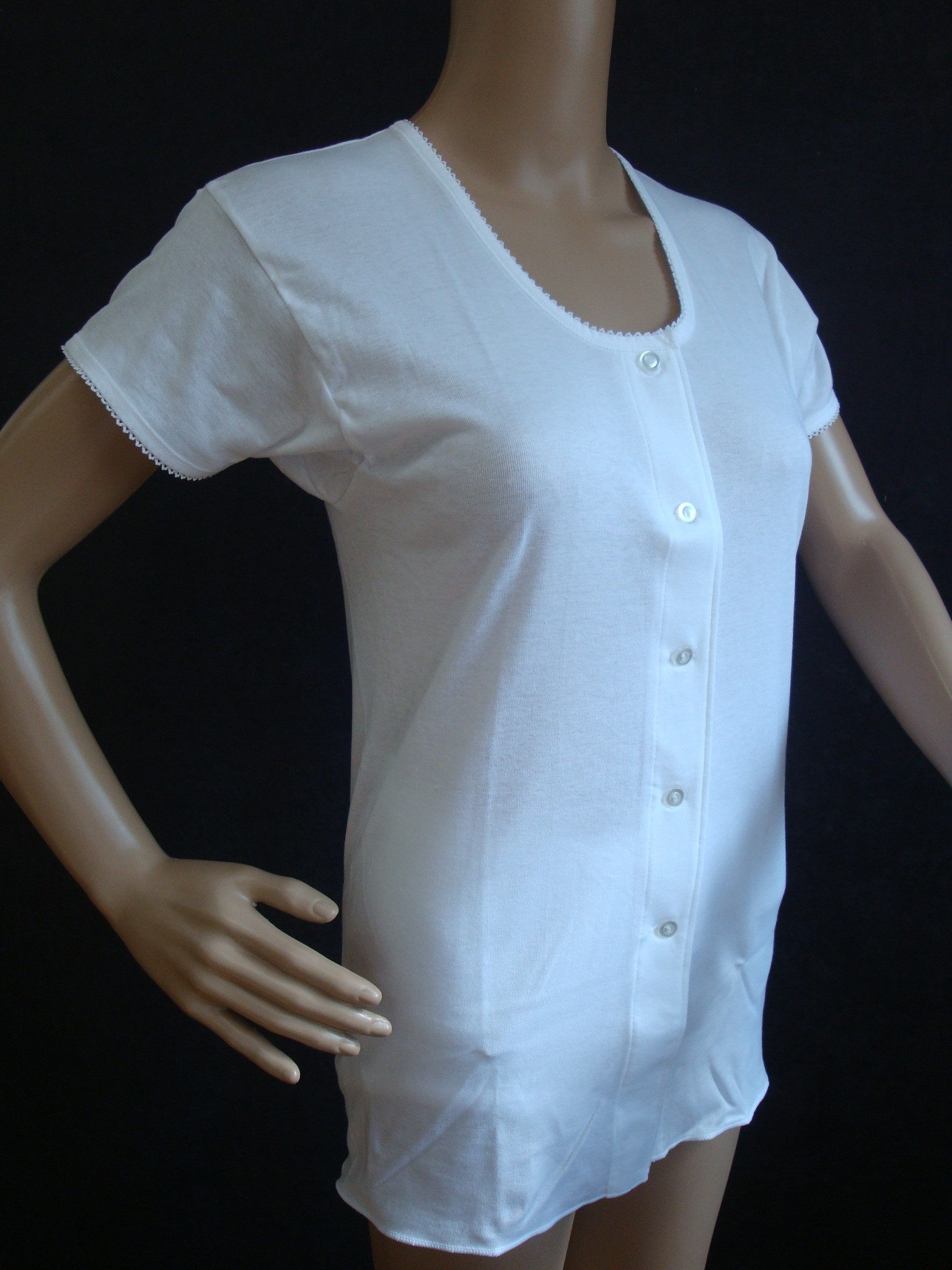 9038_9039_婦人3分袖前開シャツ_白_サイズM・L