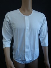 211AX_紳士_7分袖前開ワンタッチシャツ_LL
