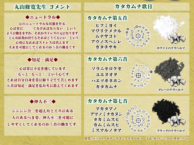 カタカムナバレルコア３種類