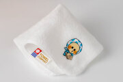 「どまんくん」刺繡今治タオルハンカチ(ホワイト)