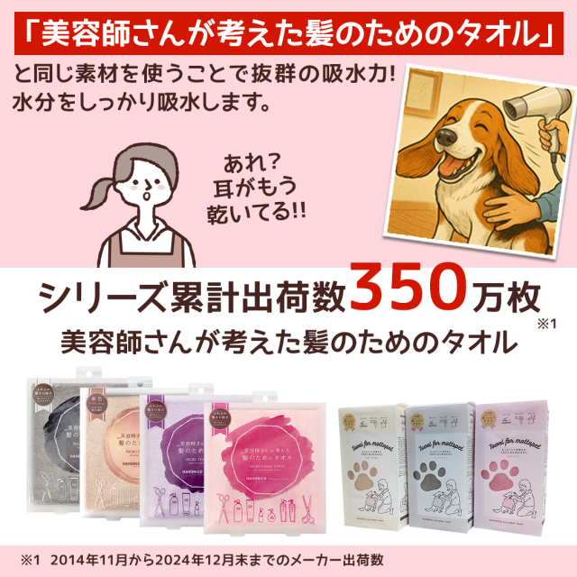 いぬいぬさん専用 送料無料】うちのこのためのタオル【ハホニコ発想のトリマーさんも絶賛