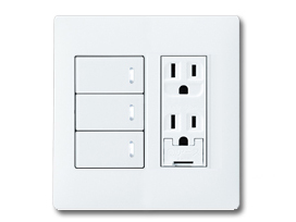 アドバンスシリーズ配線器具スイッチセット2連用プレート付-マットホワイト ほたるスイッチB(片切)×1 ほたるスイッチC(３路)×2 アースターミナル付接地ダブルコンセント2EET×1 パナソニック(Panasonic)