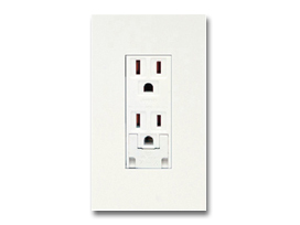 NKシリーズ配線器具埋込アースターミナル付接地ダブルコンセント2EET 1連用プレート付-ピュアホワイト 神保電器（JIMBO）