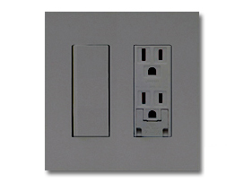 NKシリーズ配線器具３路スイッチコンセントセット(シングル+コンセント2EET)2連用プレート付-ソリッドグレー・ソフトブラック 神保電器（JIMBO）