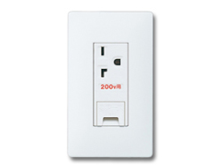 アドバンスシリーズ配線器具埋込アースターミナル付15A・20A兼用接地コンセントEET(250V) 1連用プレート付-マットホワイト パナソニック（Panasonic）
