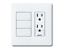 アドバンスシリーズ配線器具スイッチセット2連用プレート付-マットホワイト ほたるスイッチB(片切)×1 ほたるスイッチC(３路)×2 アースターミナル付接地ダブルコンセント2EET×1 パナソニック(Panasonic)