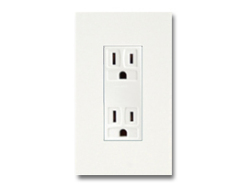 NKシリーズ配線器具埋込接地ダブルコンセント2E 1連用プレート付-ピュアホワイト 神保電器（JIMBO）