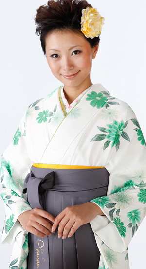 白にダリア【袴レンタル着物】K2290