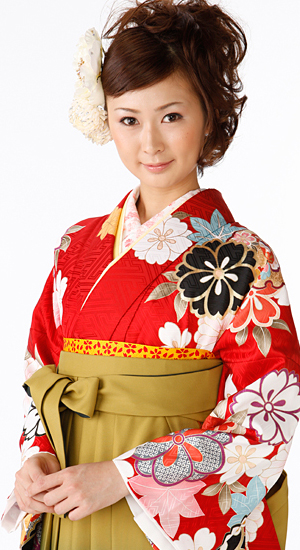 赤・桜、もみじ【袴レンタル着物】K3016