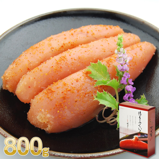 辛子明太子 一本物・破れ込み（800g）化粧箱入り