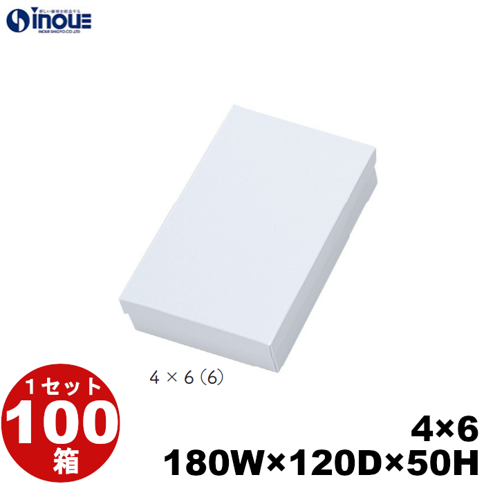 白無地箱 紙箱 ギフト箱 【4×6】 180W×120D×50H 底:平台紙 1セット100枚