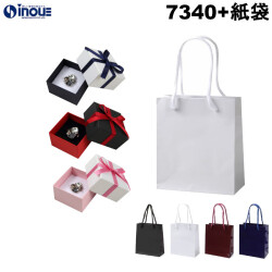 7340 フェザーケース+紙袋セット 正方形 箱:60×60×38ｍｍ(内寸) 紙袋:150×70×170(S-15) 1個+1袋～