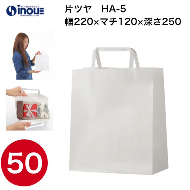 片艶晒（白）手提げ紙袋17サイズ