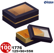ギフトボックス 長方形 無地 マカロン 窓付 コンビA 6個用 仕切り付き 1776 S 内寸:120W×90D×55H 100箱