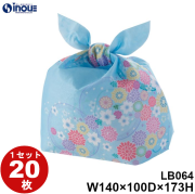 不織布 ラッピング タイパック M おそなえ花柄 LB064DJ 1セット20枚 内寸:140W×100D×170H 外寸:140W×100D×188H