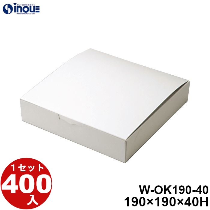 白無地箱 W-OK190-40 190W×190D×40H 1セット400枚