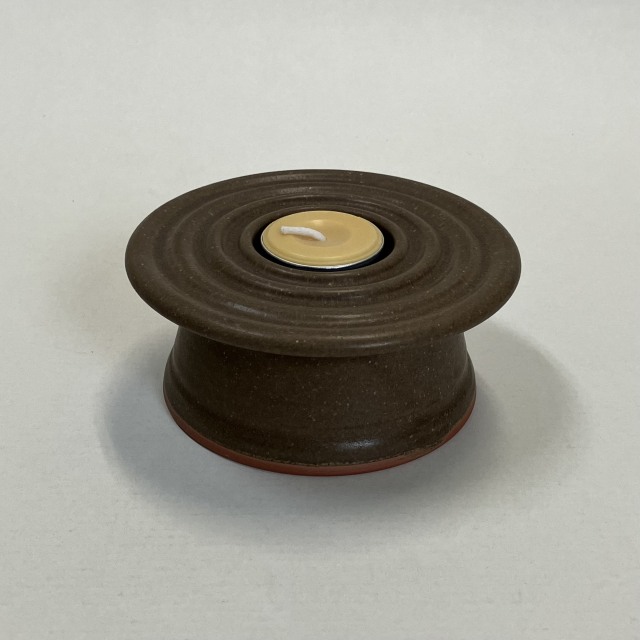 RIPPLE - 5cm candle holder (brown)