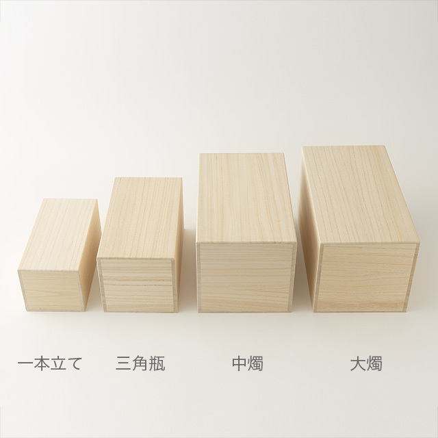 燭台等が入る長方形の箱（高さ調整可能）