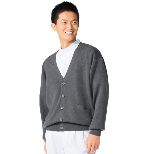 203 アプロン メンズカーデガン 毛玉ができにくい[白衣ネット]