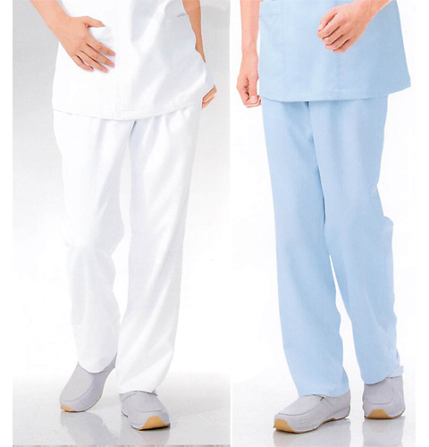 252 カゼン ナースウェア パンツ ストレート 男性用 ストレッチ 透け防止 ツータック 脇ゴム ポケット付き ウエストベルト通し付き 工業洗濯可 制菌 吸汗 制電 防汚 KAZEN 医療 看護師 メンズ ズボン スラックス