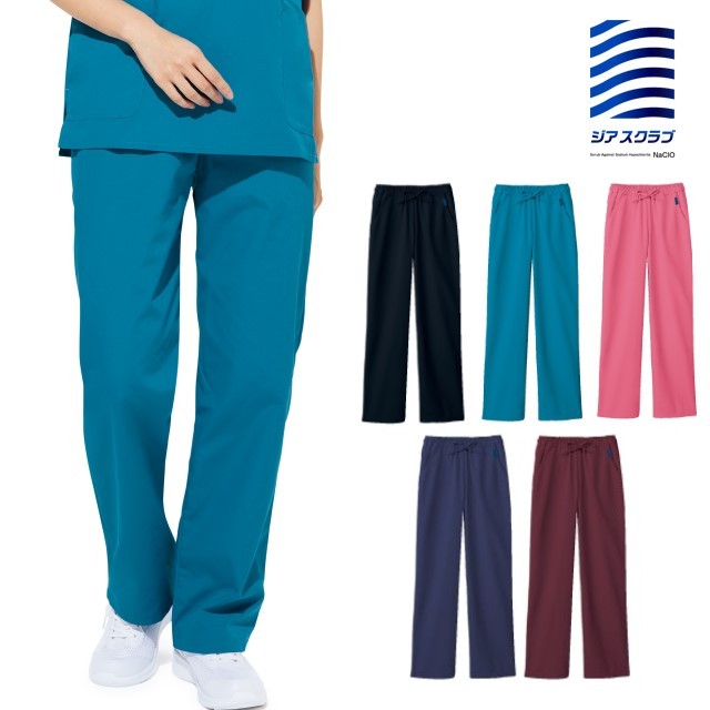 5023SC フォーク 色落ちしない スクラブパンツ 男女兼用 ジアポプリン 透け防止 吸汗速乾 次亜塩素酸消毒可 FOLK 医療用 看護師 医者 病院 ユニセックス ジアスクラブ ナースウェア ナースパンツ ズボン スラックス ジアポプリン ウイルス対策
