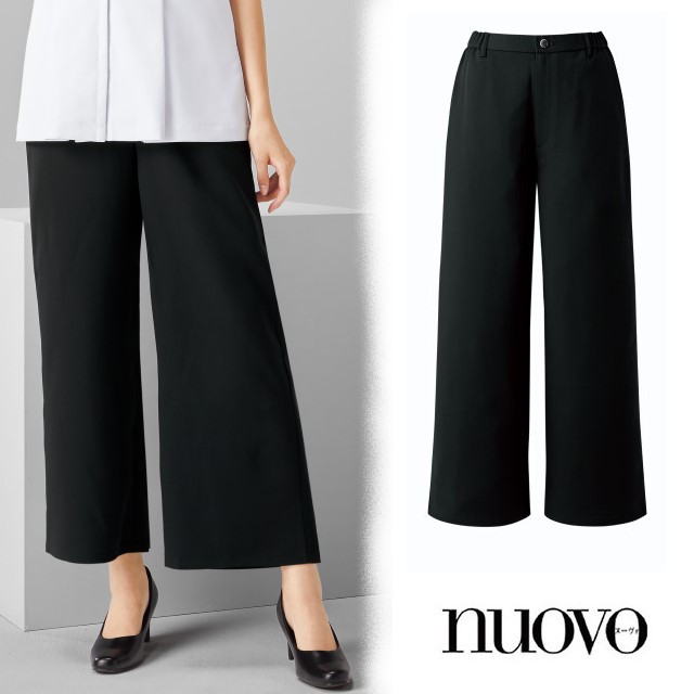 6020SC フォーク ヌーヴォ ワイドパンツ レディス 女性用 吸汗 速乾 イージーケア ストレッチ ファスナーあり おうち洗濯 nuovo FOLK 事務服 受付 医療 美容 エステ クリニック サロン 病院 おもてなし