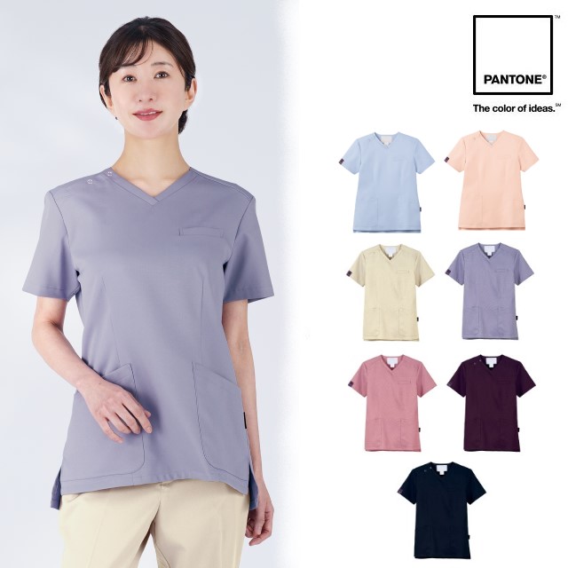 7099SC フォーク  パントン レディス スクラブ 女性用 PANTONE ストレッチ 軽い 遮熱 UVカット 防透 速乾 ノーアイロン  FOLK 医療用 医師 看護師 歯科医院 美容外科 エステ 介護施設 整骨院 動物病院 リハビリ 歯科衛生士 理学療法士 ジャケット 白衣