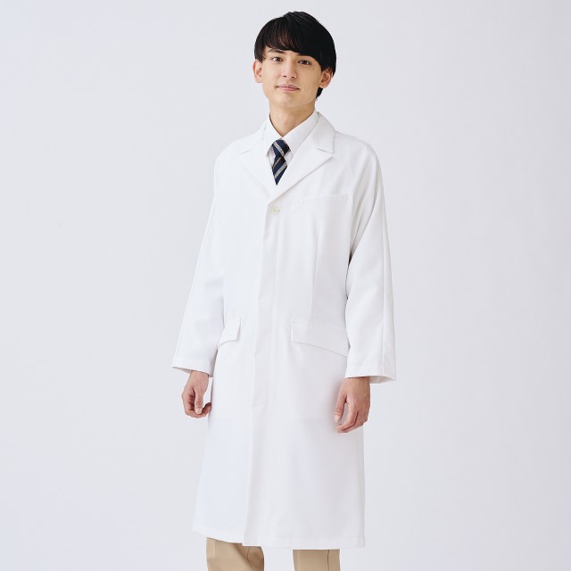 71-821 住商モンブラン メンズ ドクターコート 長袖 男性用 シングルボタン 診察衣 制菌加工 制電 防汚 透け防止 MONTBLANC 医療用 薬剤師 教師 医師  薬局 医者 研究 実験 男子 メンズ ドクター 白衣 大きいサイズ 動きやすい