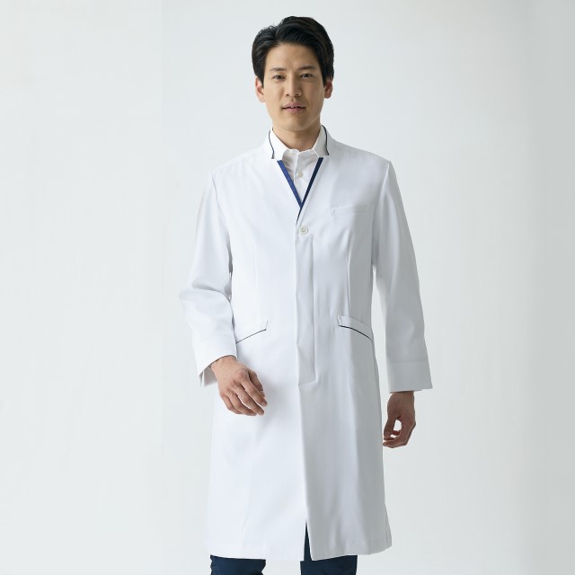 71-849 住商モンブラン製品 診察衣 シングルボタン 長袖 おしゃれ 制菌 透け防止 吸汗 制電 防汚 比翼ボタン MONTBLANC 医療用 薬剤師 教師 医師 薬局 医者 ドクター メンズ センターベント ドクターコート